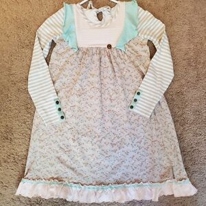 Serendipity Shrimp and Grits Kids birdie knit long sleeve dress Xl 9/10